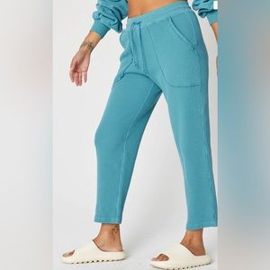 Back Beat Co Waffle Joggers in Teal